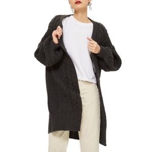 NWT Topshop Green Long Open Front Cardi Size 2